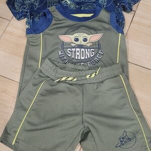 Green and Blue Baby Yoda Outfit